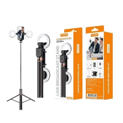 Picture of PLOKAMA P9 LED Tongsis Tripod Bluetooth Selfie Stick-Black