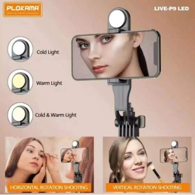 Picture of PLOKAMA P9 LED Tongsis Tripod Bluetooth Selfie Stick-Black