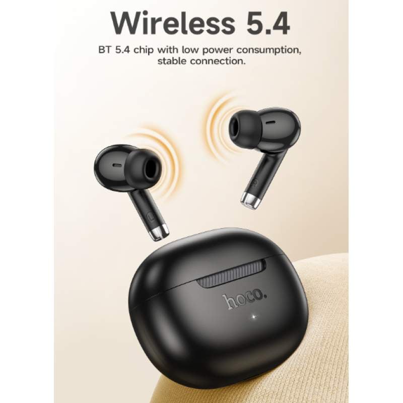 Picture of Hoco EQ24 Wireless Earbuds Siri Support BT 5.4 Fast Pairing TWS 320mAh Large Battery Up to 32 Hours Playtime Ergonomic Design Lightweight Wireless Earphones