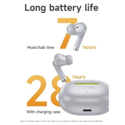 Picture of Hoco EQ24 Wireless Earbuds Siri Support BT 5.4 Fast Pairing TWS 320mAh Large Battery Up to 32 Hours Playtime Ergonomic Design Lightweight Wireless Earphones