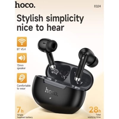 Picture of Hoco EQ24 Wireless Earbuds Siri Support BT 5.4 Fast Pairing TWS 320mAh Large Battery Up to 32 Hours Playtime Ergonomic Design Lightweight Wireless Earphones