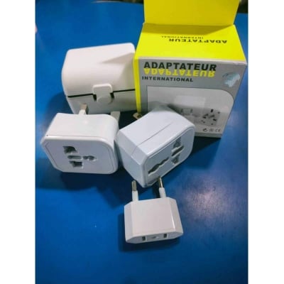 Picture of Universal Multi Plug 3-in1 Travel Adapter Converter International Quality Multi Plug Power Socket UK/US/AU/EU/CA converter All in 1 Travel Adapter-White