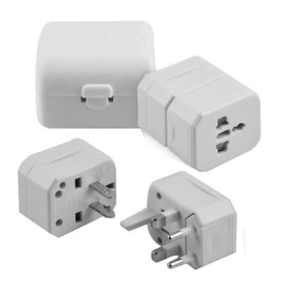 Picture of Universal Multi Plug 3-in1 Travel Adapter Converter International Quality Multi Plug Power Socket UK/US/AU/EU/CA converter All in 1 Travel Adapter-White