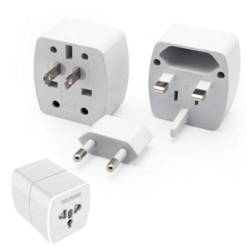 Picture of Universal Multi Plug 3-in1 Travel Adapter Converter International Quality Multi Plug Power Socket UK/US/AU/EU/CA converter All in 1 Travel Adapter-White