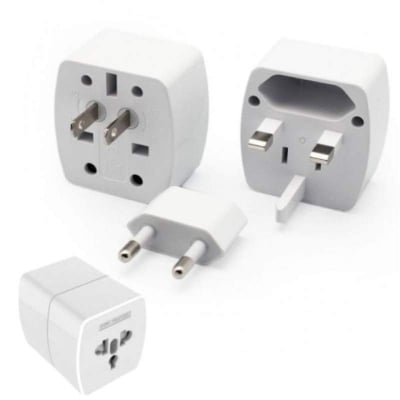 Picture of Universal Multi Plug 3-in1 Travel Adapter Converter International Quality Multi Plug Power Socket UK/US/AU/EU/CA converter All in 1 Travel Adapter-White