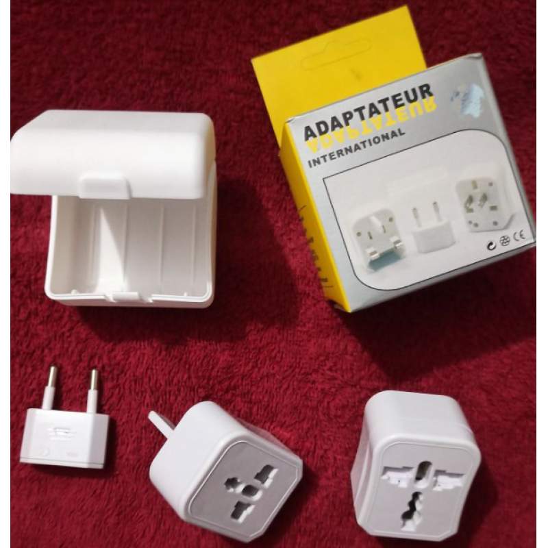 Picture of Universal Multi Plug 3-in1 Travel Adapter Converter International Quality Multi Plug Power Socket UK/US/AU/EU/CA converter All in 1 Travel Adapter-White