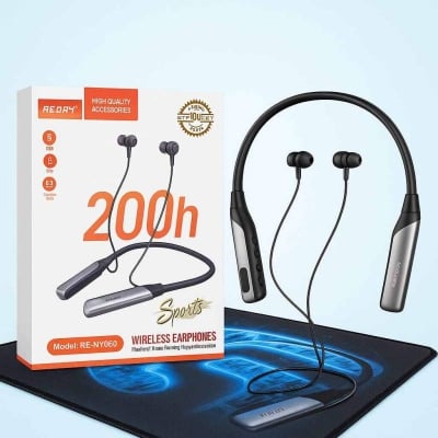 Picture of Recrsi RE-NY060 200 Hours Bluetooth Neckband-Black