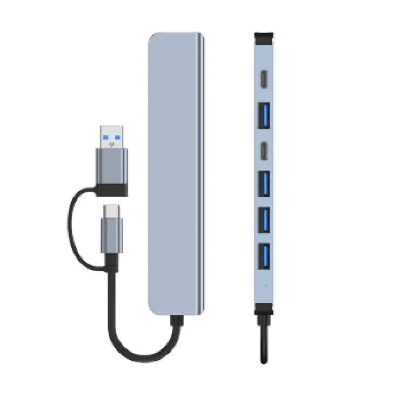 Picture of 7 in 1/8 in 1 USB 3.0 and Type-C / USB-C to USB 3.0 USB 2.0 HUB Adapter