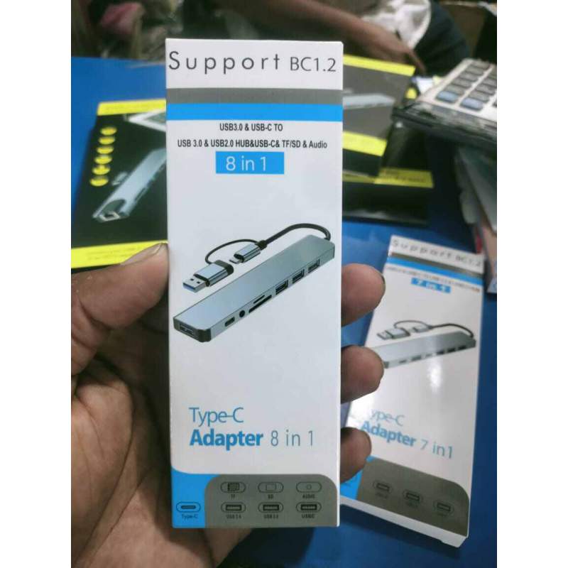 Picture of 7 in 1/8 in 1 USB 3.0 and Type-C / USB-C to USB 3.0 USB 2.0 HUB Adapter
