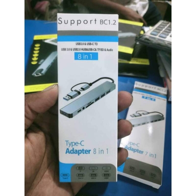 Picture of 7 in 1/8 in 1 USB 3.0 and Type-C / USB-C to USB 3.0 USB 2.0 HUB Adapter