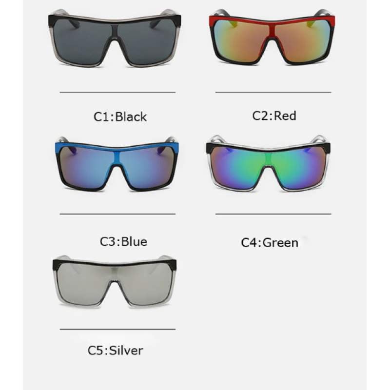 Picture of VISION Square Shield Sunglasses Men Driving 2017 Male Luxury Brand Sun Glasses For Men Designer Cool Shades MIRROR-Light blue