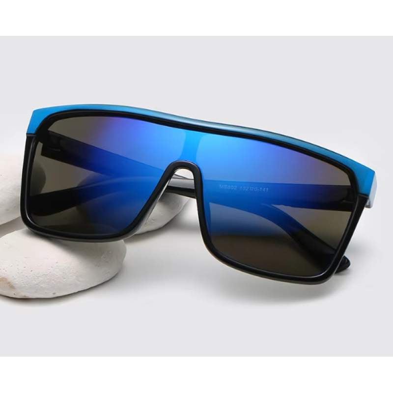 Picture of VISION Square Shield Sunglasses Men Driving 2017 Male Luxury Brand Sun Glasses For Men Designer Cool Shades MIRROR-Light blue
