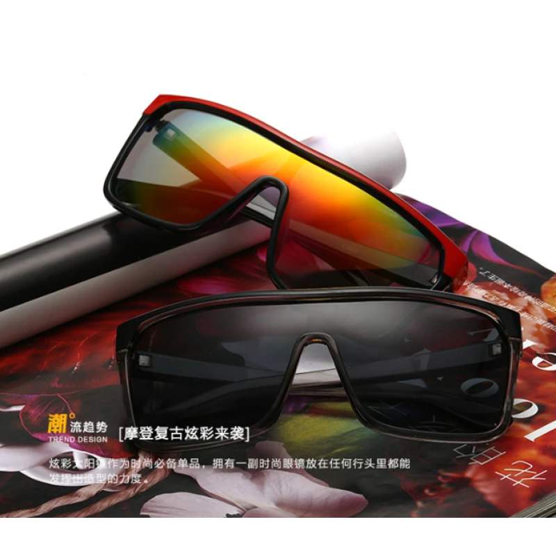 Picture of VISION Square Shield Sunglasses Men Driving 2017 Male Luxury Brand Sun Glasses For Men Designer Cool Shades MIRROR-Light blue