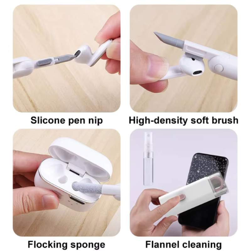 Picture of 7 in 1 touch screen cleaner brush Earbuds Earphone Cleaning Cleaning Tools Keyboard Cleaner Kit Airpod Screen Cleaner Pen kit-White