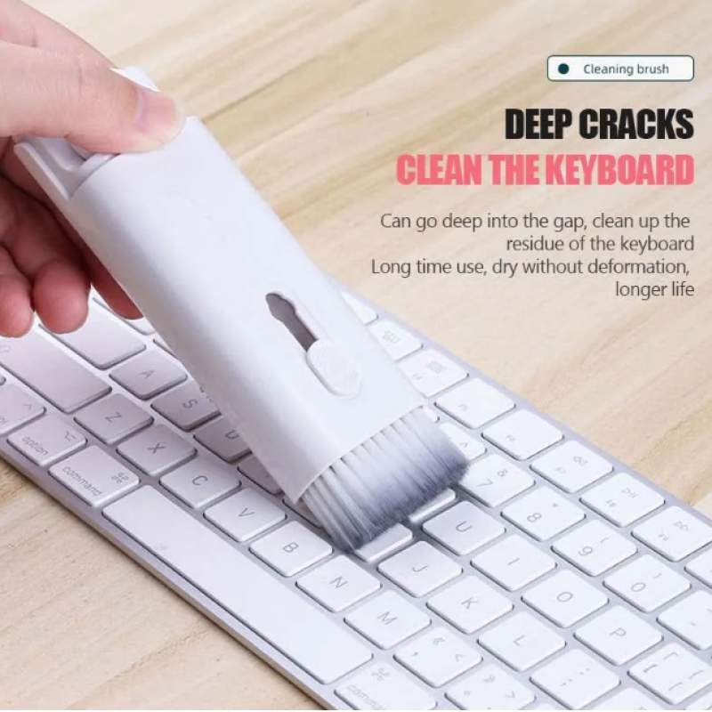 Picture of 7 in 1 touch screen cleaner brush Earbuds Earphone Cleaning Cleaning Tools Keyboard Cleaner Kit Airpod Screen Cleaner Pen kit-White