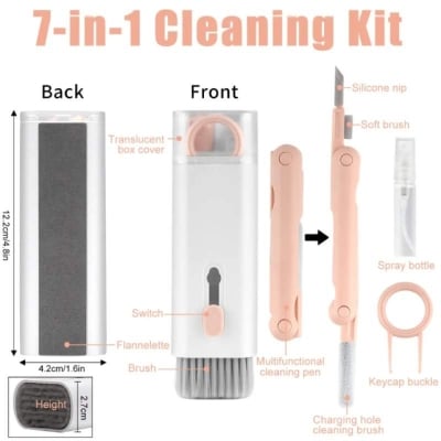 Picture of 7 in 1 touch screen cleaner brush Earbuds Earphone Cleaning Cleaning Tools Keyboard Cleaner Kit Airpod Screen Cleaner Pen kit-White