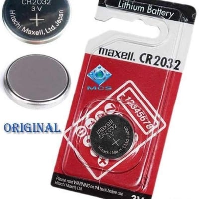 Picture of CR2032 Lithium 3v Battery,Made in Japan . Multi purpose use-Silver