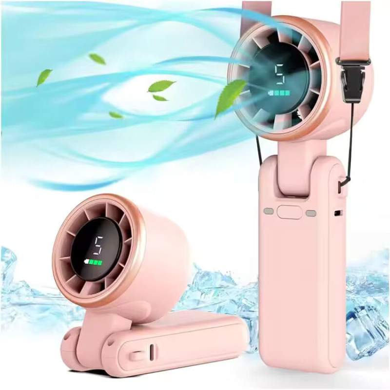 Picture of Portable Handheld Mini Turbo Fan, USB Rechargeable Travel Neck Fan with 5 Speeds, 3600mAh Battery & 15000RPM Speed, Up to 12 Working Hours, 3 IN 1 Foldable Personal Cooling Fan for Travel/Home/Office-Multicolor