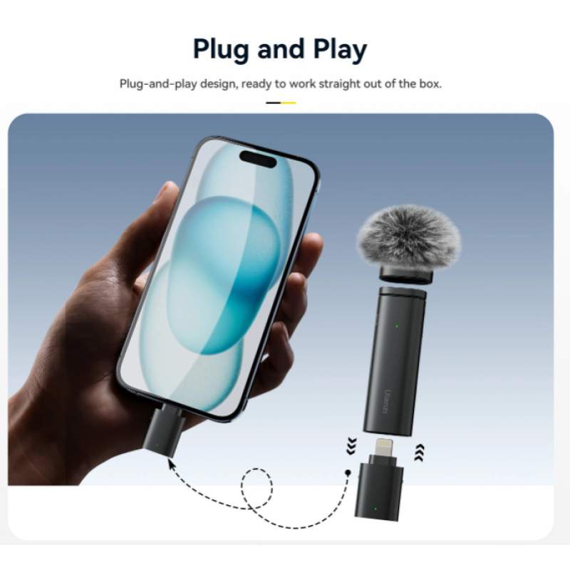 Picture of Ulanzi WM-10 Wireless Clip-On Microphone for Type-C Mobile-black