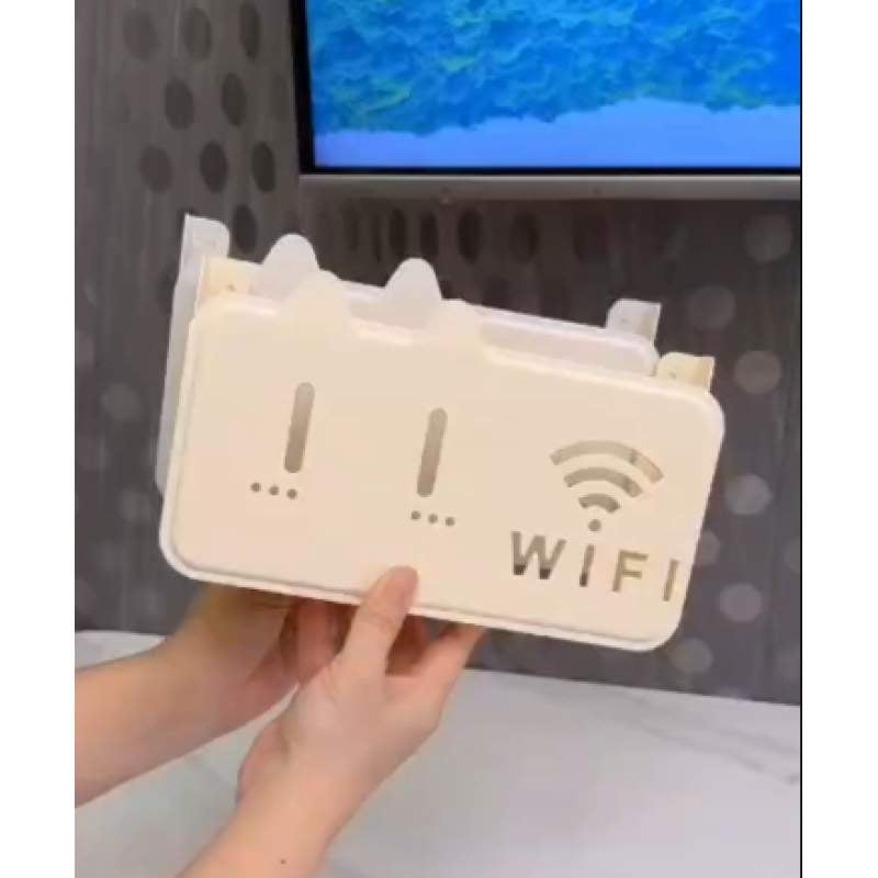 Picture of New Portable Wall Mounted WiFi Router Shelf Cute Cartoon Bear Punch-Free Router Storage Box Space-Saving Router Rack for Living-Multicolor