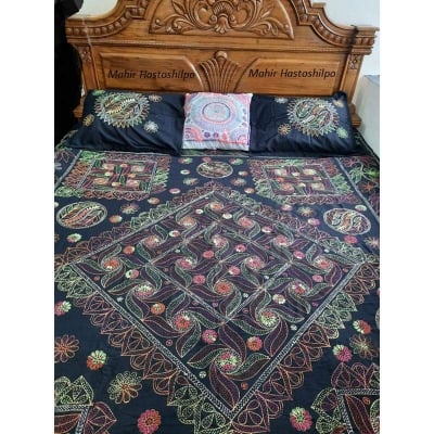 Picture of Hand made Bed sheet for bed room-Multicolor