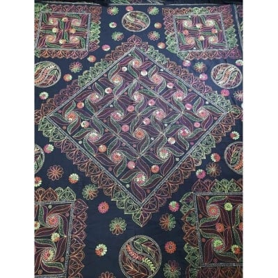 Picture of Hand made Bed sheet for bed room-Multicolor