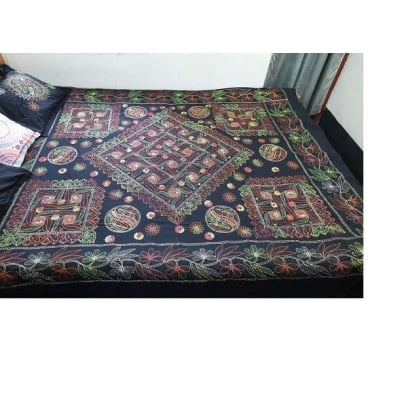 Picture of Hand made Bed sheet for bed room-Multicolor