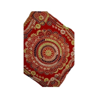 Picture of Hand made cushion cover red/ black 1 piece-Maroon
