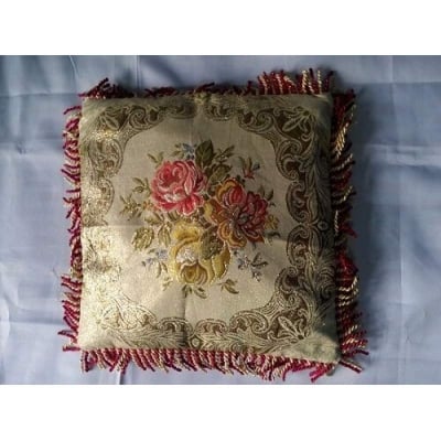 Picture of Hand made cushion cover red/ black 1 piece-Maroon