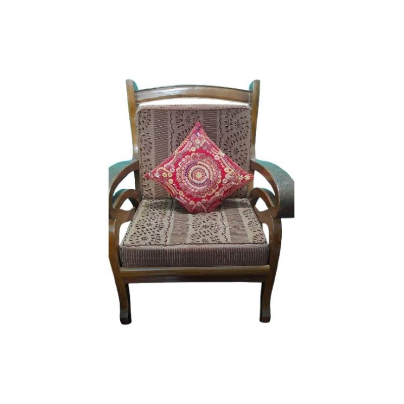 Picture of Hand made cushion cover red/ black 1 piece-Maroon
