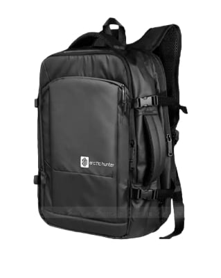 Picture of Arctic Hunter Travel Bag - Fabric Multilayer Suitcase Backpack - Expandable Business & School Style with Ergonomic Fit - Black