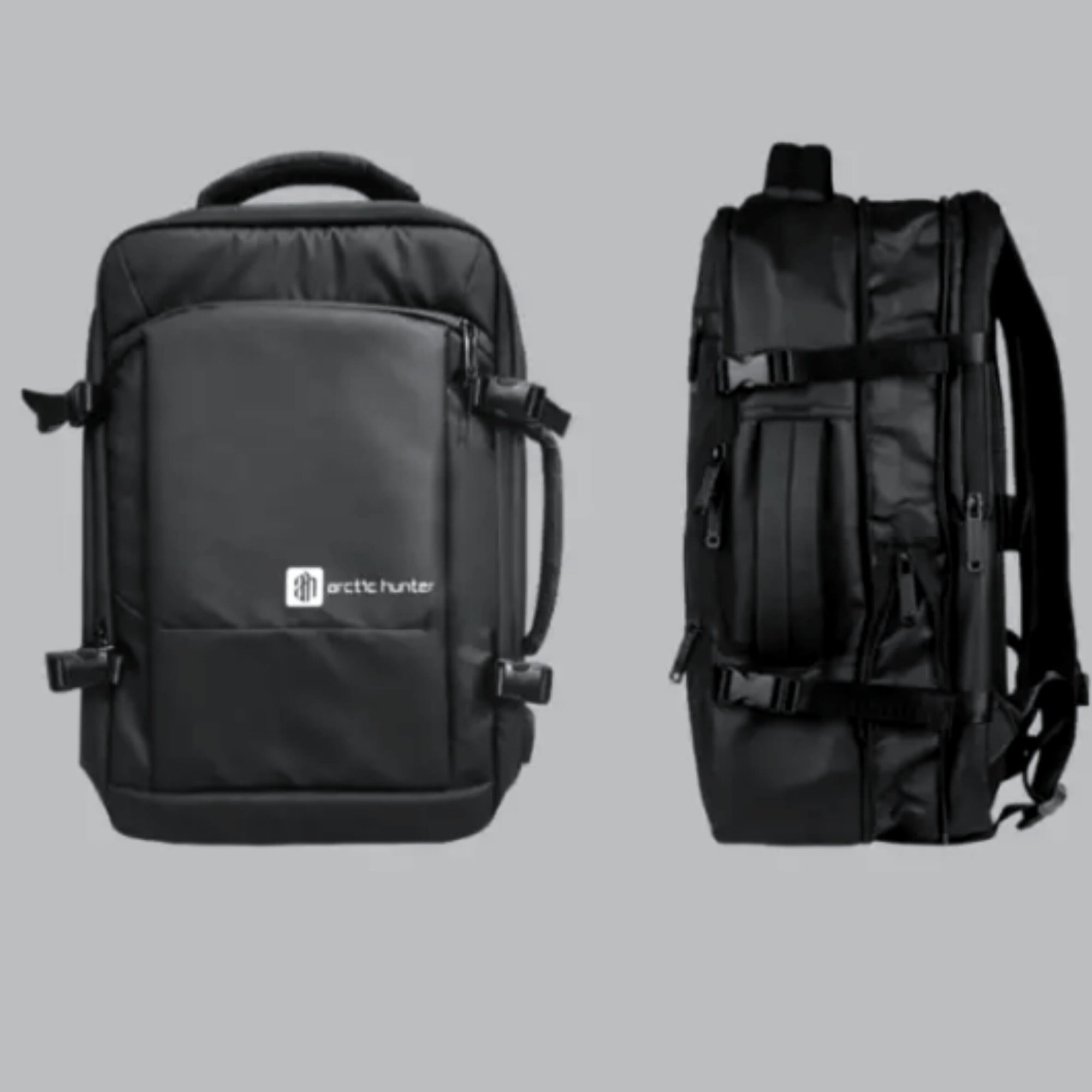 Picture of Arctic Hunter Travel Bag - Fabric Multilayer Suitcase Backpack - Expandable Business & School Style with Ergonomic Fit - Black