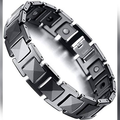 Picture of বিলাসবহুল কালো সিরামিক চৌম্বকীয় থেরাপি জার্মেনিয়াম স্বাস্থ্য লিঙ্ক ব্রেসলেট 