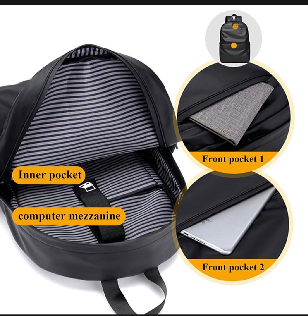 Picture of Backpack for men High Quality University College Backpack , Waterproof Laptop Bag Fashion backpack - Black