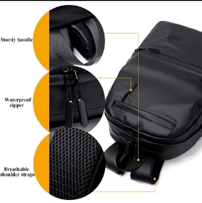 Picture of Backpack for men High Quality University College Backpack , Waterproof Laptop Bag Fashion backpack - Black