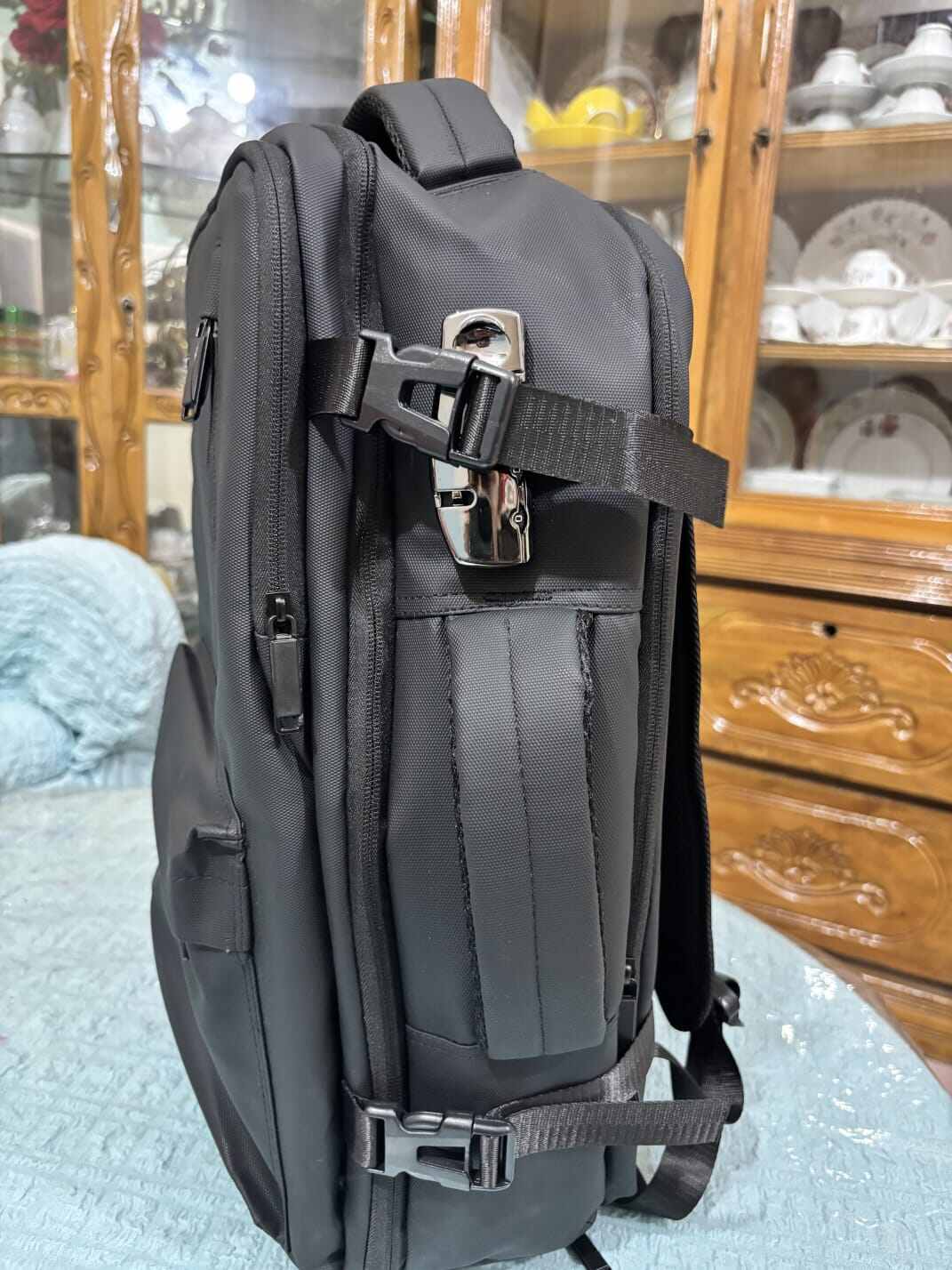 Picture of Backpack for Men, 35L Large Capacity Anti Theft Backpack with, Waterproof 17.3 inch Laptop Backpack for Daypack Travel College -Black - Black