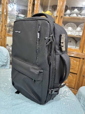 Picture of Backpack for Men, 35L Large Capacity Anti Theft Backpack with, Waterproof 17.3 inch Laptop Backpack for Daypack Travel College -Black - Black