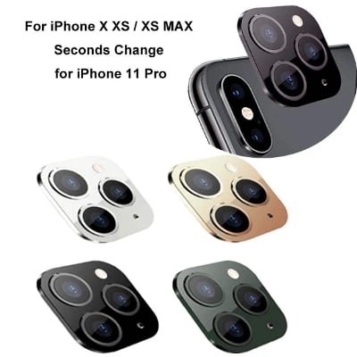 Picture of For iPhone X XS / XS MAX Seconds Change for iPhone 11 Pro High Quality Camera Lens Cover New 2.6x2.7x0.3cm
