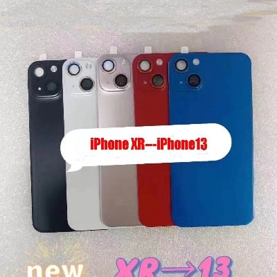 Picture of Biruiqu For iPhone XR Seconds Change 13 Lens Sticker Fashion Back Protector Film Modified Camera Cover Alloy Case