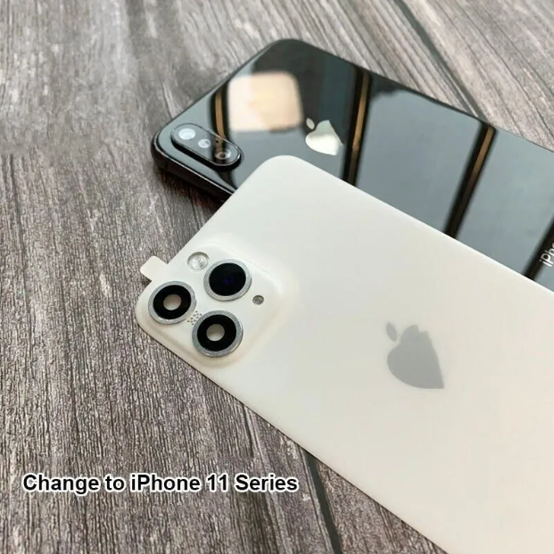 Picture of Iphone x xs max xr সেকেন্ডের জন্য নতুন পরিবর্তন 11 pro 11 pro max লেন্স স্টিকার ব্যাক প্রোটেক্টর ফিল্ম মডিফাইড ক্যামেরা কভার টাইটানিয়াম অ্যালোয় কেস (Back Case Cover For Smartphone)