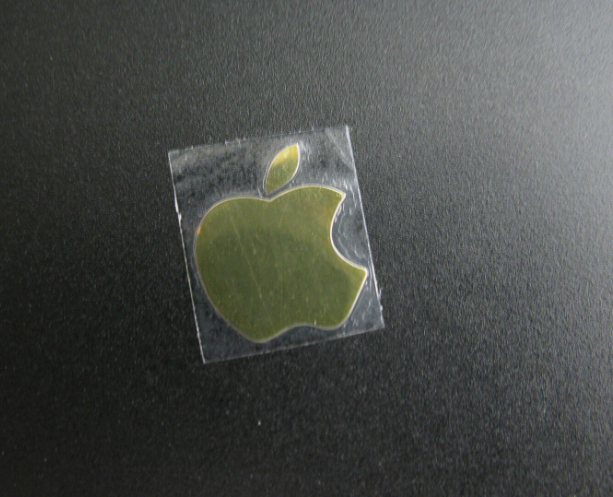 Picture of Apple Logo Label Aufkleber Sticker Badge Golden color decal 8mm x 10mm