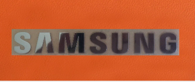 Picture of 1 pcs Sticker for SAMSUNG Label Aufkleber Badge Logo 30mm x 6mm Chrome color