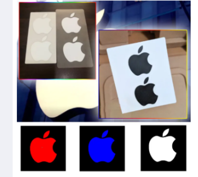 Picture of APPLE LOGO Car Sticker Cut Vinyl QUAFF Brand Material sizes 1"x1", 2"x2", 3"x3", and 4"x4"