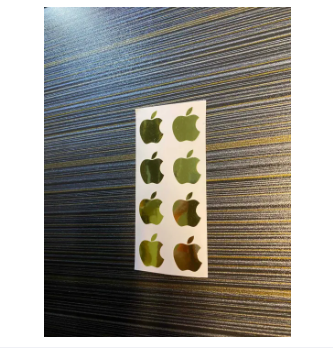 Picture of Apple Logo Inspired Stickers 2 - Premium Chrome Gold - Metallic look Cut-out Vinyl Stickers - Apple Logo size - 2.0cm x 1.67 cm - 8 pcs - for iPhone (w x h)