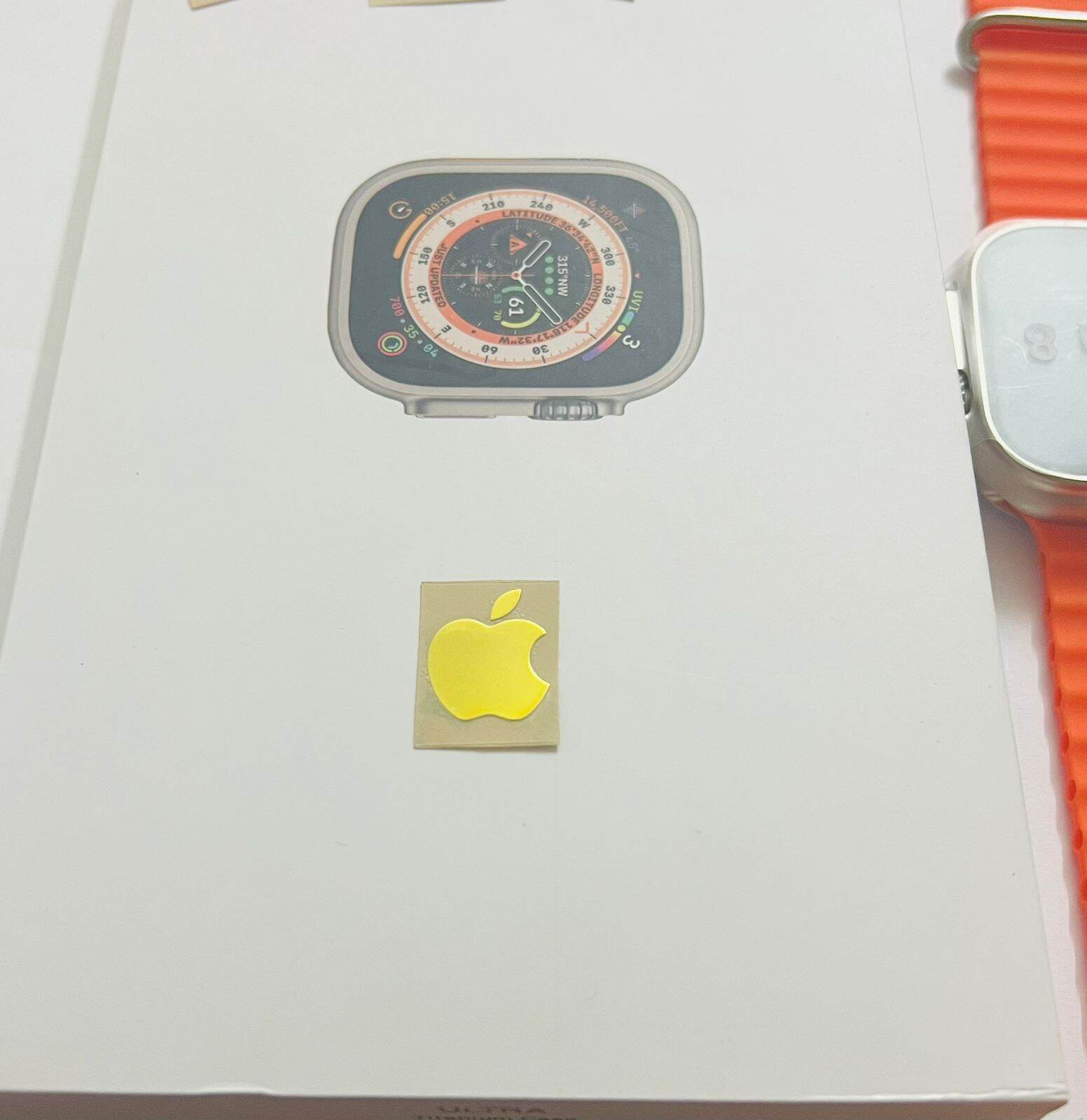 Picture of Apple Logo metal  Sticker 1 / Premium Rose Gold / Vinyl cut-out, Matte silver  1 pieces