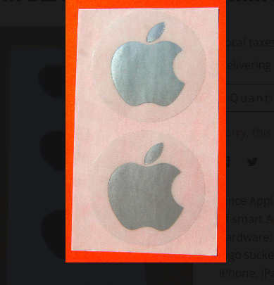 Picture of Apple Logo Stickers in BLACK & SILVER,