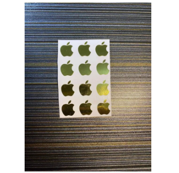 Picture of Apple Logo Inspired Sticker 1 - Premium Chrome Gold - Metallic look Cut-out Vinyl Sticker / 1.55cm x 1.28cm (hxw) for iPhone 12 pcs