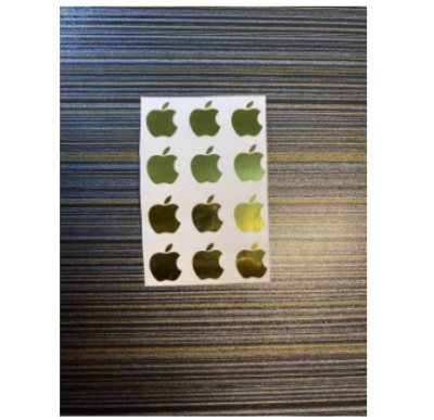 Picture of Apple Logo Inspired Sticker 1 - Premium Chrome Gold - Metallic look Cut-out Vinyl Sticker / 1.55cm x 1.28cm (hxw) for iPhone 12 pcs