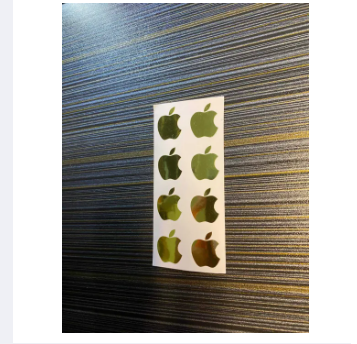 Picture of Apple Logo Inspired Stickers 2 - Premium Chrome Gold - Metallic look Cut-out Vinyl Stickers - Apple Logo size - 2.0cm x 1.67 cm - 8 pcs - for iPhone (w x h)