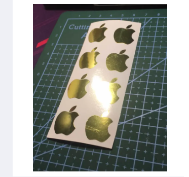 Picture of Apple Logo Inspired Stickers 2 - Premium Chrome Gold - Metallic look Cut-out Vinyl Stickers - Apple Logo size - 2.0cm x 1.67 cm - 8 pcs - for iPhone (w x h)